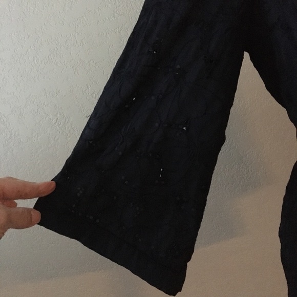 10P CHARTER CLUB BLACK EYELET LINED SIDE ZIP TOP - Picture 3 of 13